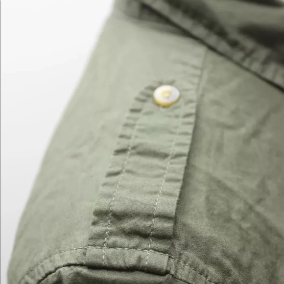 Signature 53 Levis Men Military Green Long Sleeve Shirt Polo Small 100% Cotton - Picture 11 of 13